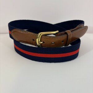Torino Red & Navy Blue Woven Belt 40" Mens